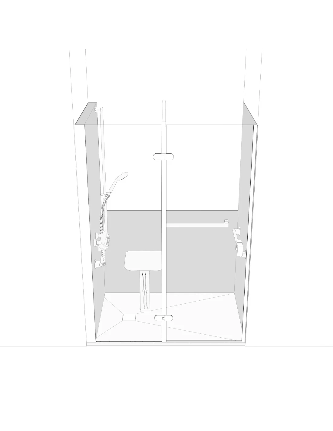 Configuration Niche Hinged door 1200 x 800 mm L1200 mm Left version