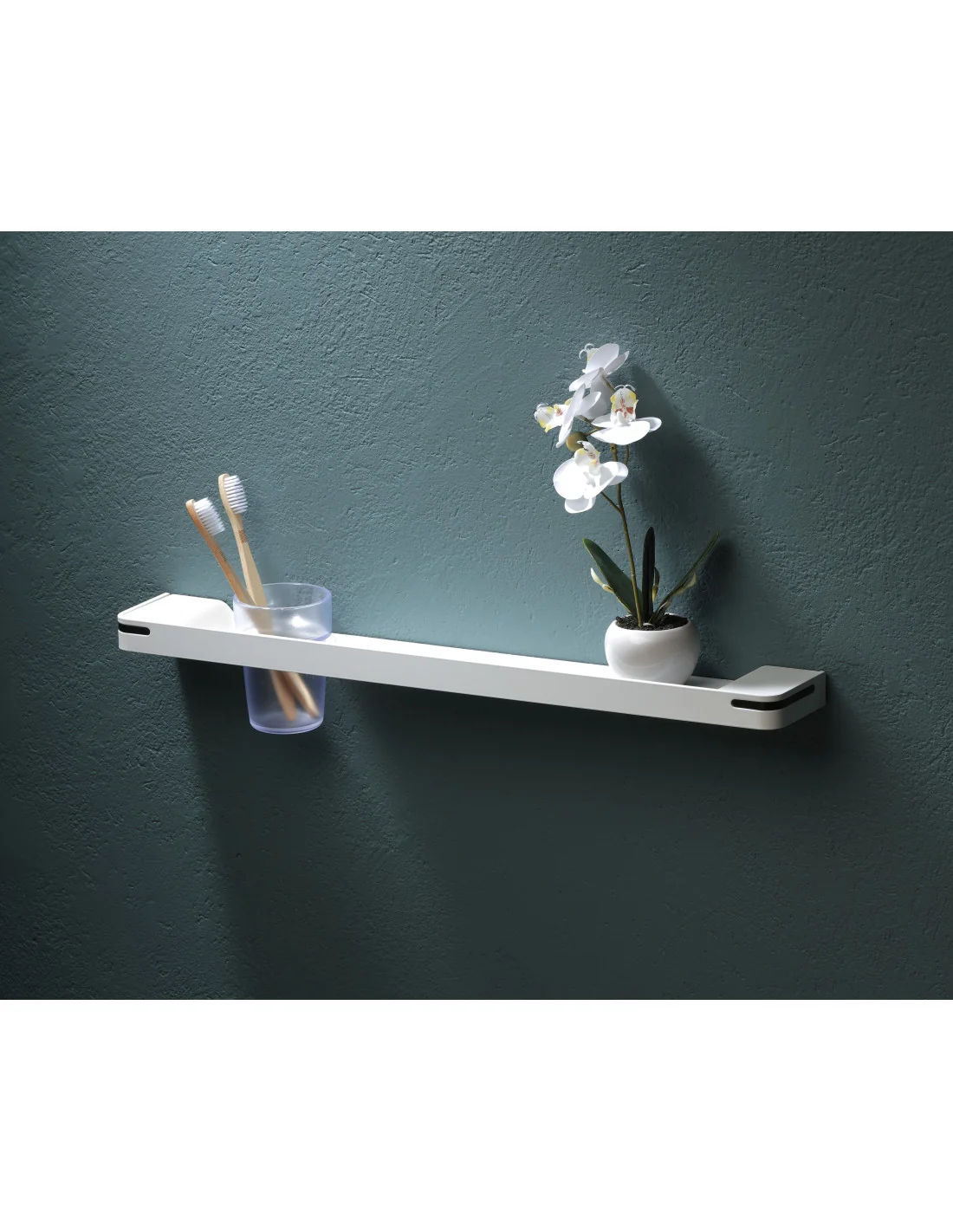 Washbasin shelf with glass holder ALUR