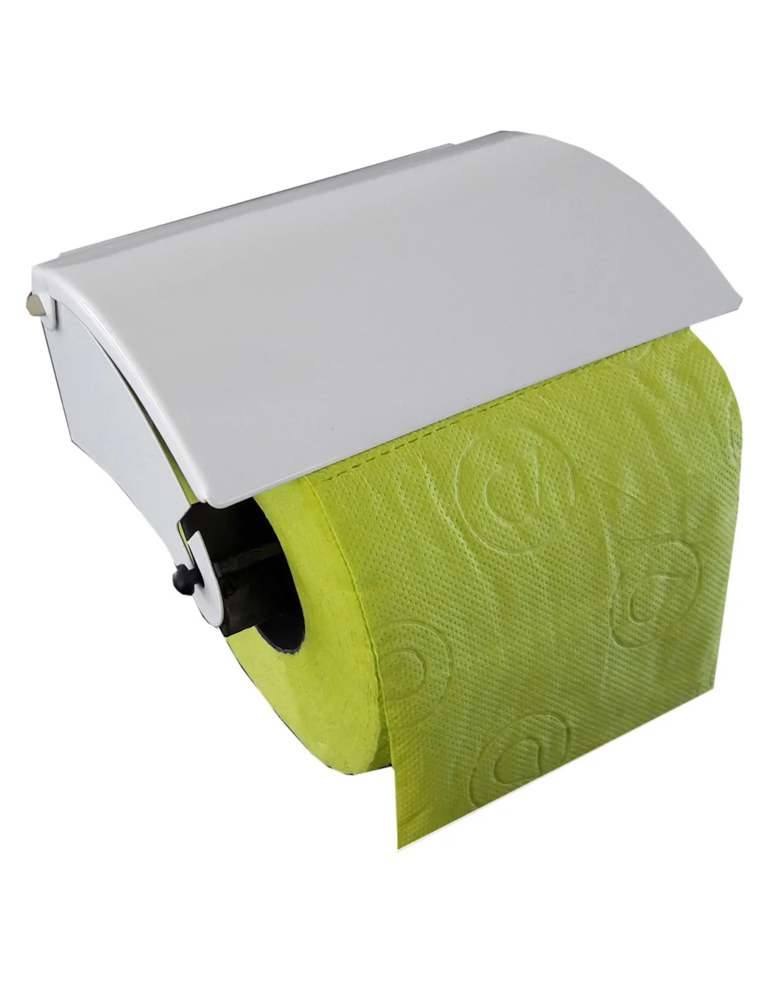 Toilet paper dispenser with CLASSIC steel cover