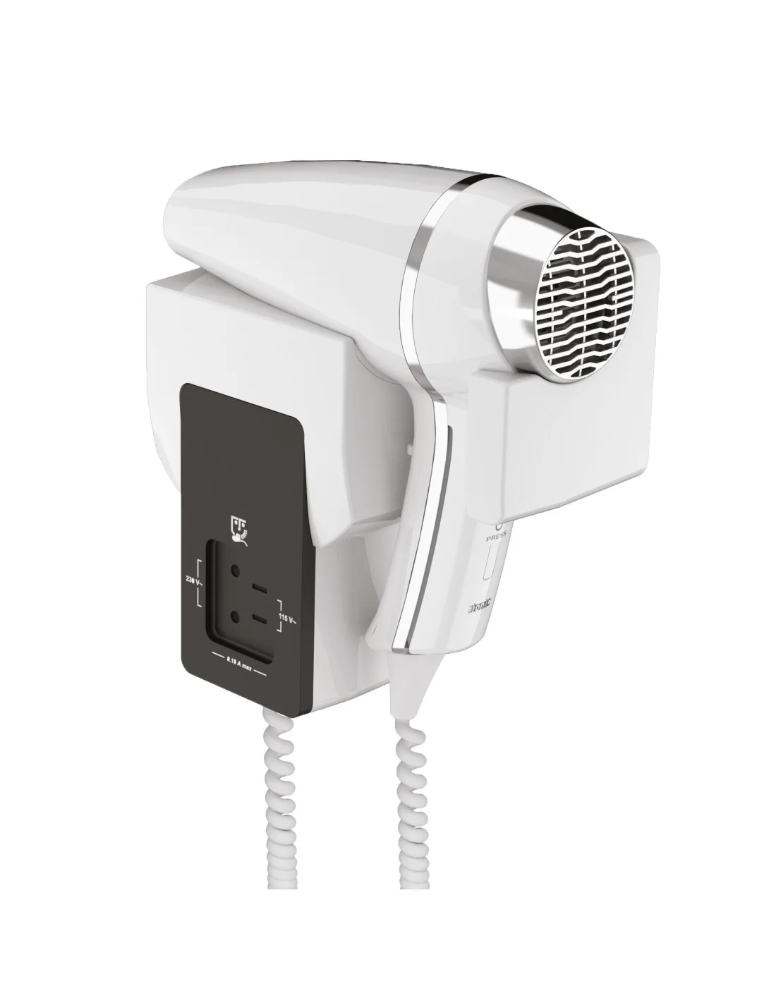 Wall-mounted hairdryer